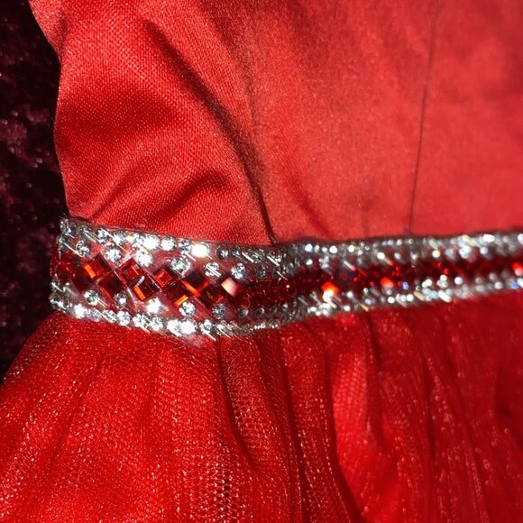 Blueberi Boulevard Girls Red  Sleeveless Formal Dress - Picture 8 of 9